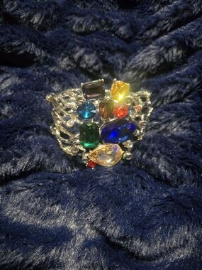 Brand New Large Cuff Multi-Color Crystal Statement Bracelet - Women Jewelry